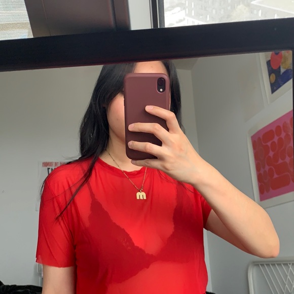 Wilfred Red Mesh T-shirt - Picture 4 of 4